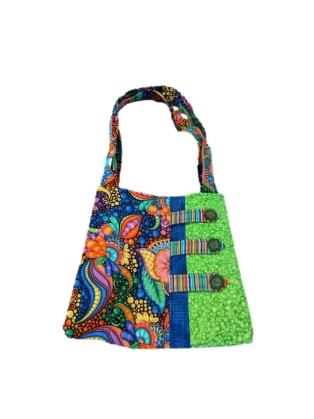 Psychedelic handmade colorful shoulder bag - CA